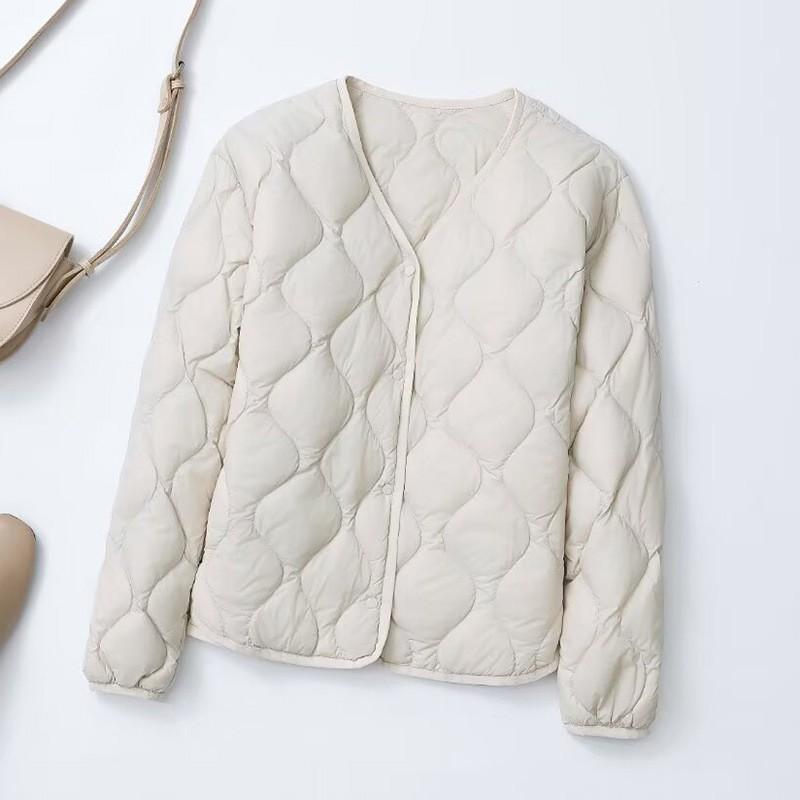 Womens Lightweight Down Vest Inner Layer Short Puffer Jacket No Collar Cloud Style Warm Thin Coat