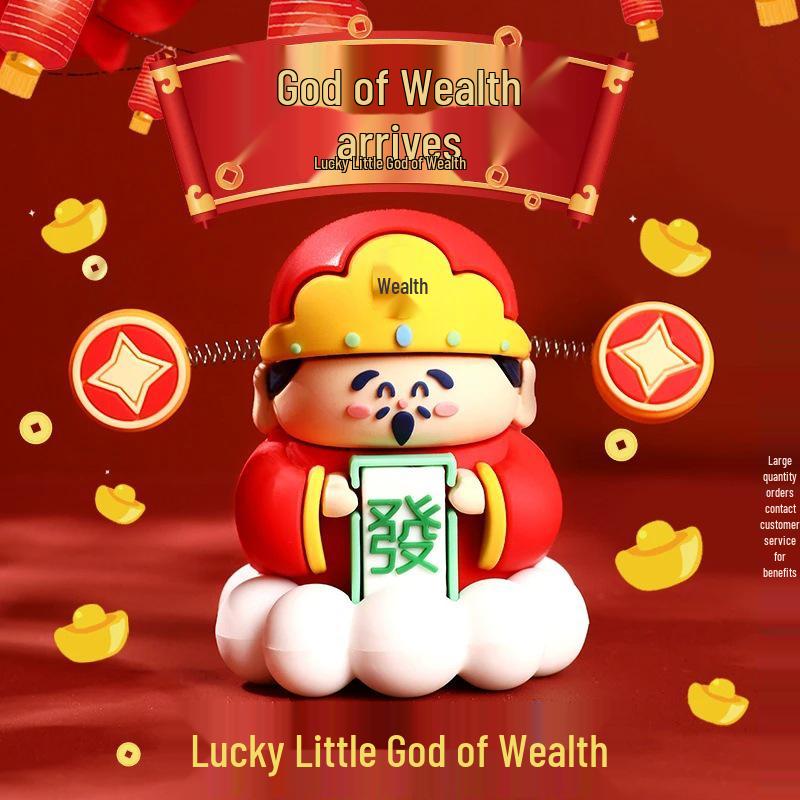 God of Wealth Car Pendant: Rearview Mirror Hanging Ornament for Attracting Prosperity