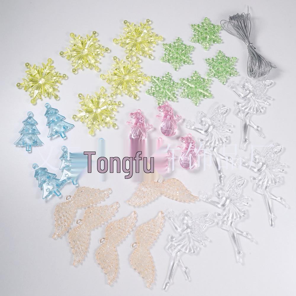 35pcs Colorful Christmas Snowflake Ornaments for DIY Decorations & Party Supplies