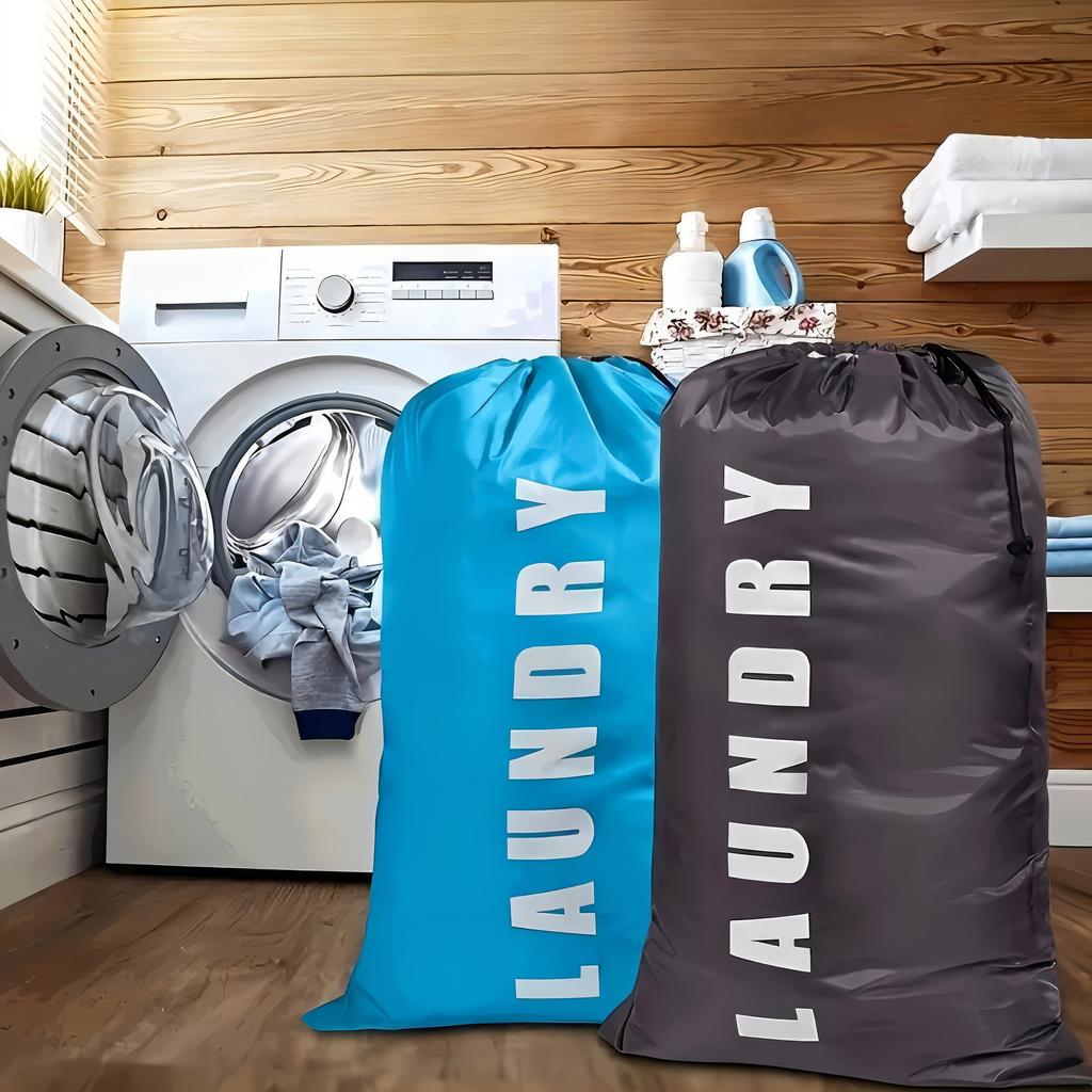 1 Durable Oxford Cloth Drawstring Storage Bag In Blue, Easy To Carry, Foldable, Suitable for Dormitories and Camping
