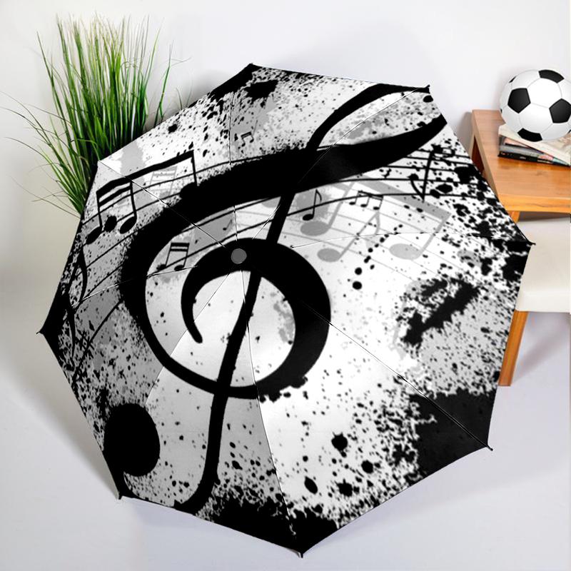 Black White Music Note Umbrella Automatic Open/close, Sturdy Iron Frame & 8-Rib Struct, Umbrella for Women & Men, Christmas Gift