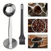 2-in-1 Coffee Scoop with Brush, Tablespoon Measure Spoon with Pressed Bottom for Coffee Bean Press Coffee Grinding Pressing