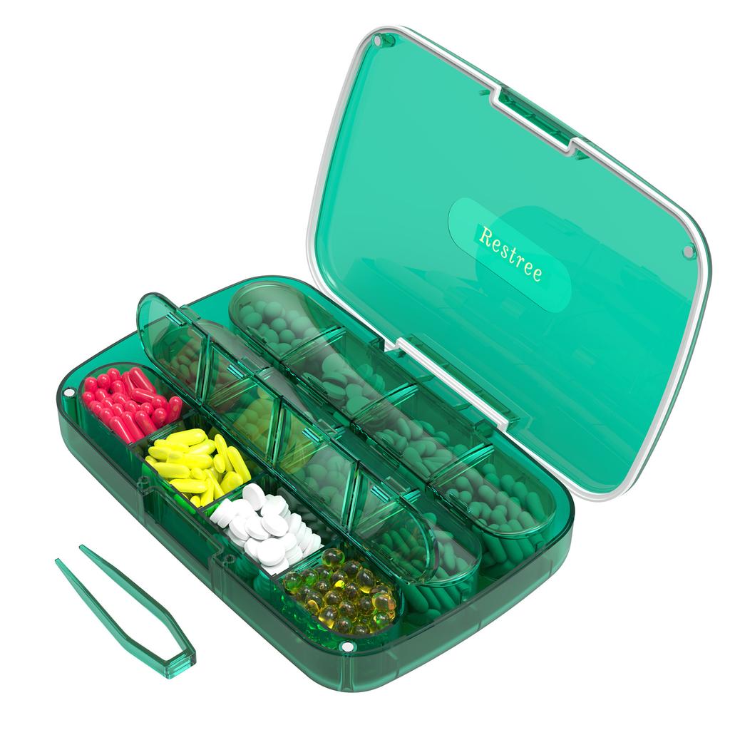 Large Pill Organizer 12 Compartments Portable Travel Pill Box Case Moisture Proof Xl Pill Container Holder Travel Pill Case