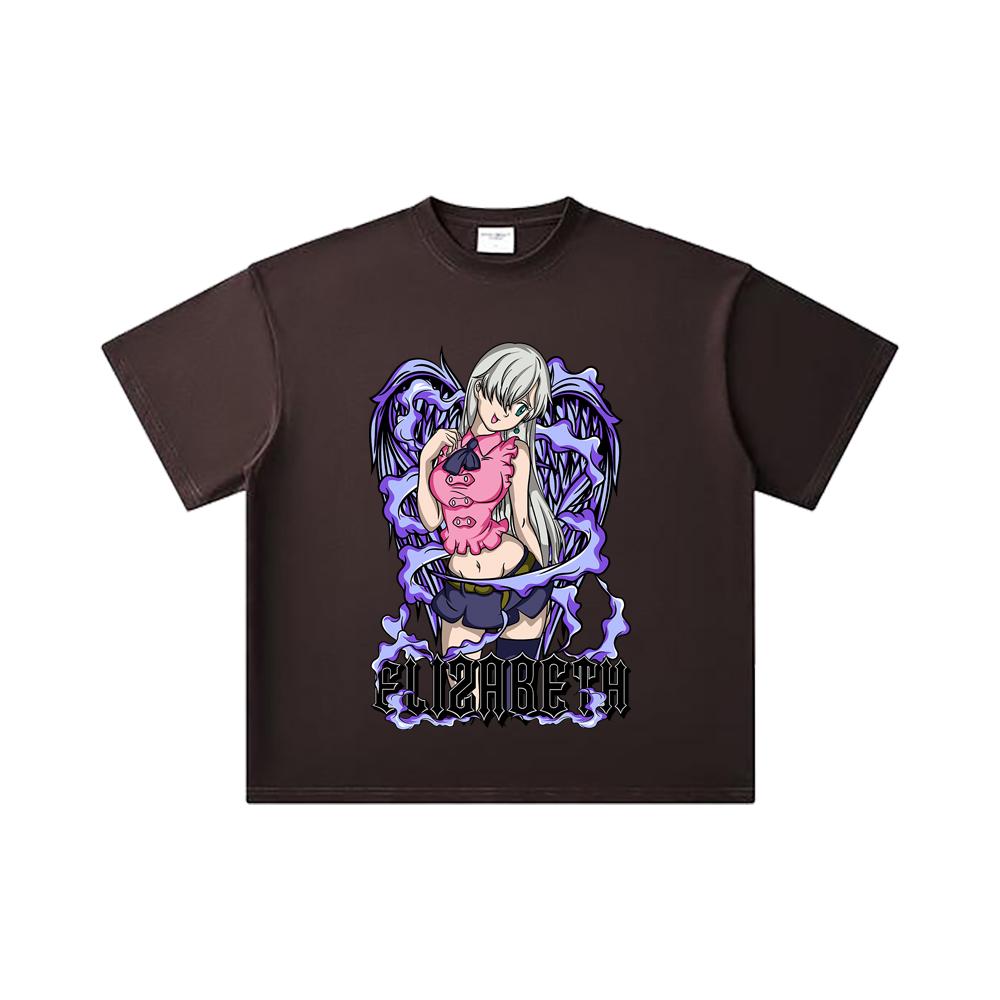 260 GSM Double Yarn 32 Count 100% Cotton Seven Deadly Sins V3 Elizabeth Print Unisex Heavy Cotton T Shirt