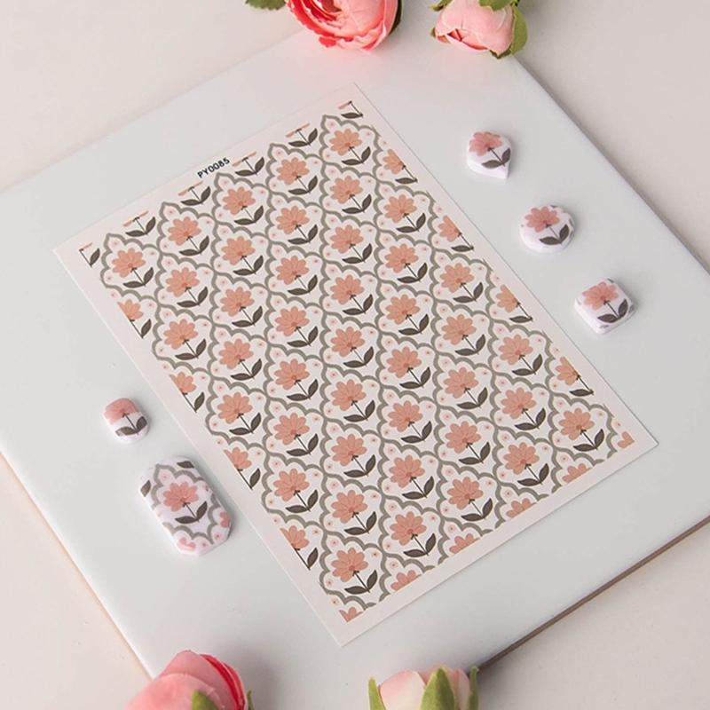 Flower Clay Transfer Paper Bird Flower Transfer Paper Water Soluble Transfer Paper for Clay Earrings Jewelry Making