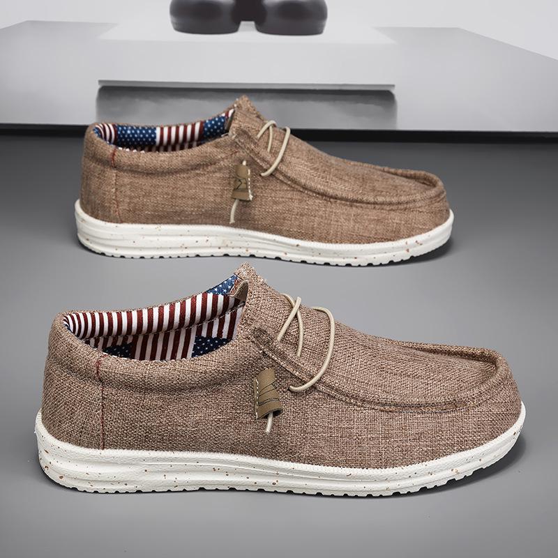 Men's Korean Style Casual Loafers - Breathable, Lightweight Canvas Slip-on Shoes