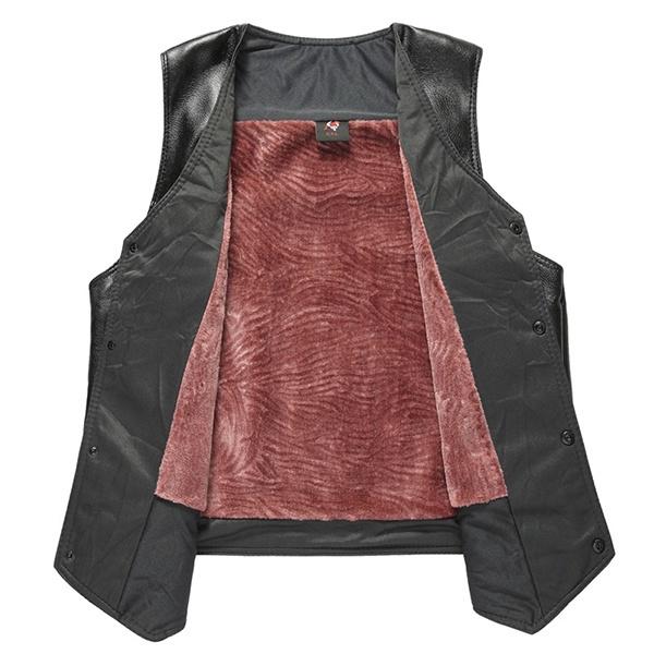 Buy Men's Thick Leather Vest Casual Leather Vest Motorcycle Vest at