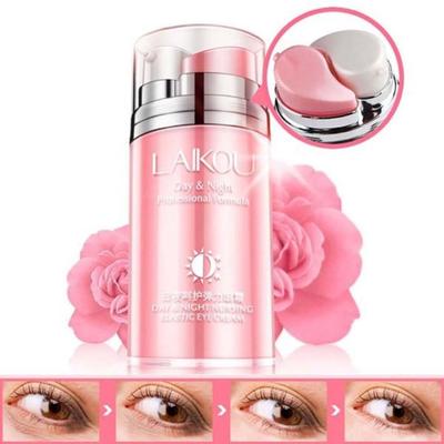 LAIKOU Crema para ojos de día y noche Elástica Antiojeras Hidratante Reafirmante Crema para ojos de rosa de día y noche