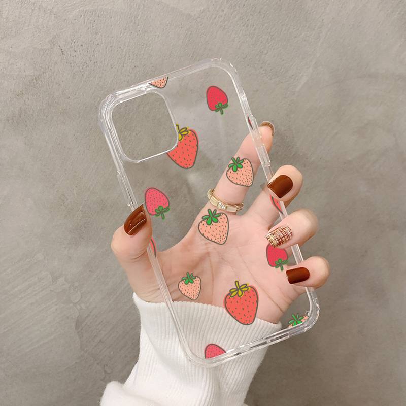 Peach Strawberry Phone Case for iPhone 11 12 13 Mini Pro XS MAX 8 7 6 6S Plus X 5S SE 2020 XR Case