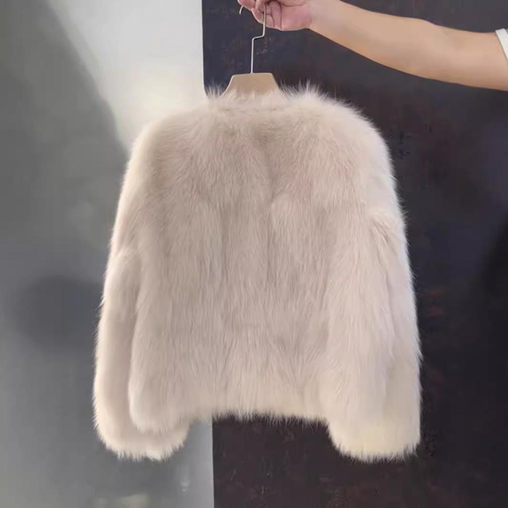 High-end Imitation Fox Fur Jacket Short Winter Thick Small Temperament Fashionable Furry Women's Light Luxury Top