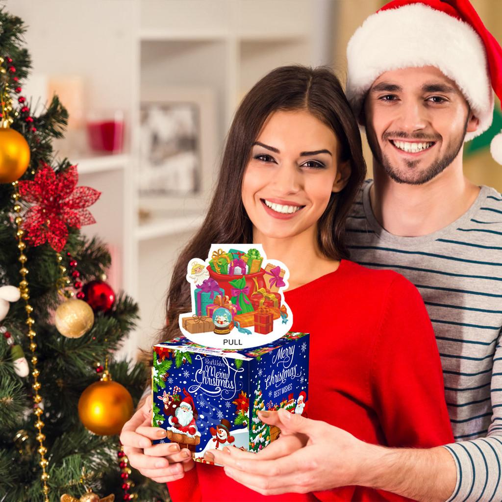 Christmas Blue Deep Theme Pattern Gift Box Holiday Decoration Atmosphere Prop