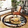 1PC Train Winter Office Round Area Rug, Under Office Chairs Bedroom Living Room Home Decor,Carpet for Office, -1110266