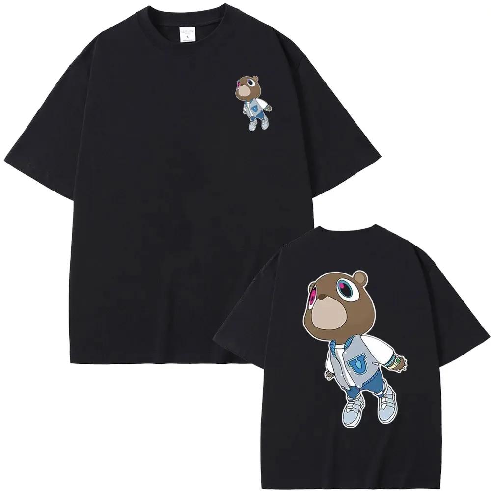 Nejznámější tričko Kanye West Campus pro unisex a ženy Bavlna s potiskem pro ženy Sportovní rukáv pro letní oversized topy