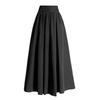 Kumikumi Minimalist Easiest for Match High Waist Pleated Skirt Women's Clothing Autumn Slimming Drape Younger Wide Hem Long Skirt