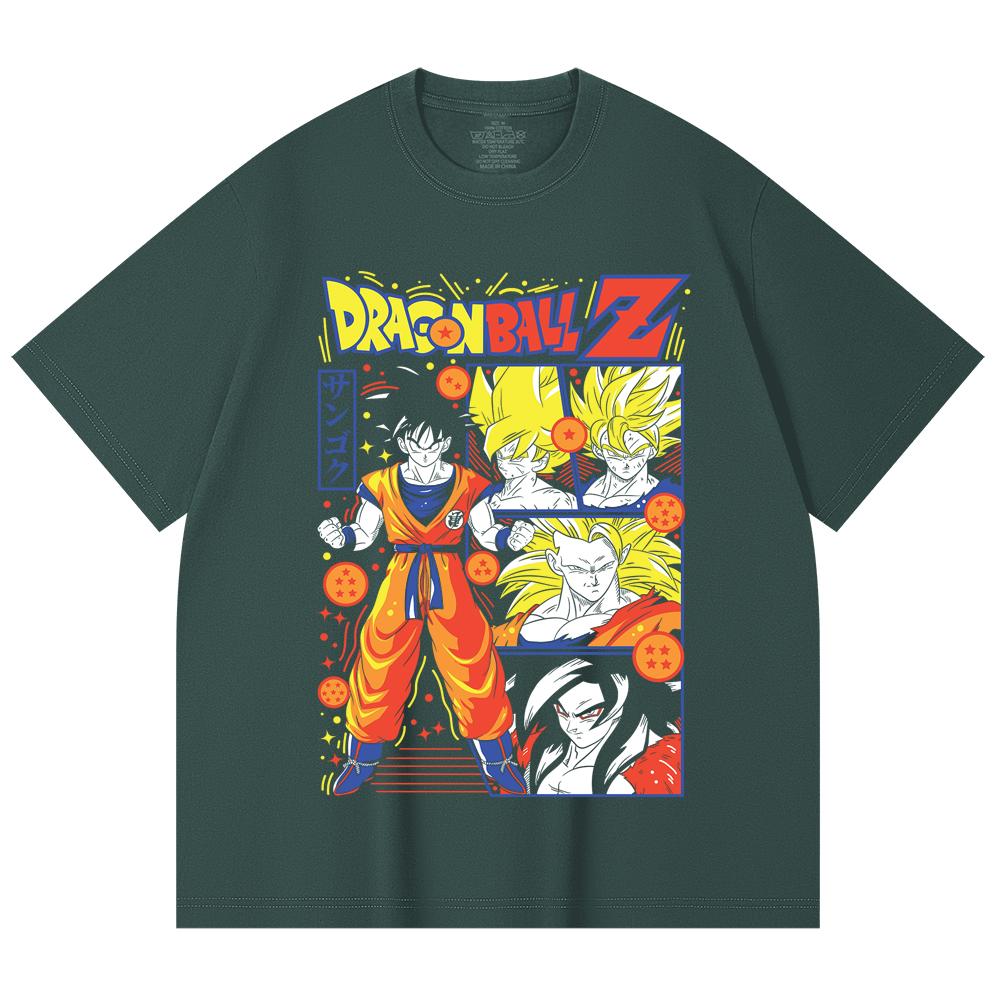 230 Gsm 100% Cotton Dragon Ball V56 Goku Print Unisex Heavy Cotton T Shirt