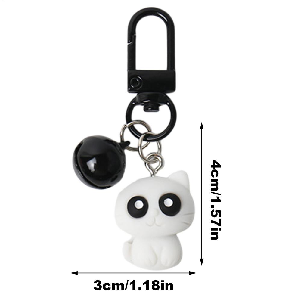 

Cat Key Rings for Car Keys Black/White Cat Keychain Charm Keyring Pendant Eye-Catching Versatile Bag Pendants for School Bags