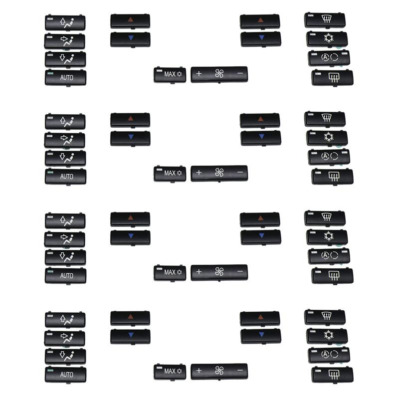 

4X 14 Button Key Cap Car Air Conditioner A / C Control Panel Switch Button Key Cover For BMW E39 E53 525I 530I 540I M5 чёрный