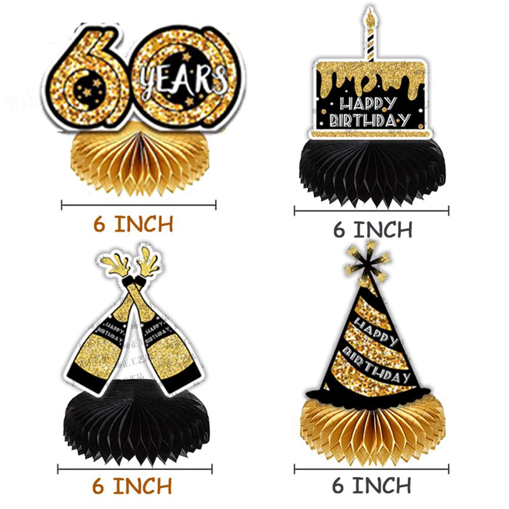 8 Pcs/set Paper Birthday Party Honeycomb Ball Decoration 18/40/50/60-year-old Desktop Gifts Decoration Photo Favor Booth Props