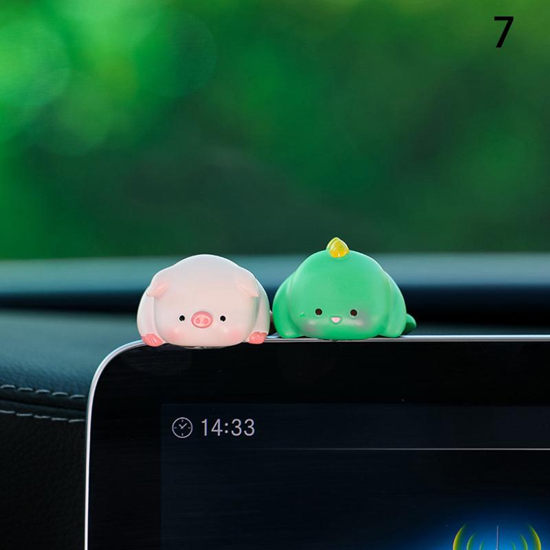 Mini Cartoon Animal Resin Decorative Toy Cute Computer Desktop Decoration Car Cute Doll Perfect Birthday Gift Choice Decoration