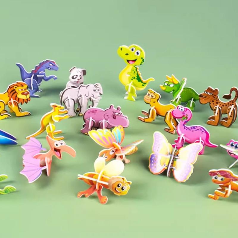 50 Pcs/Bag 3D Animals Foam Puzzle Educational Toys For Kids Birthday Party Favor Guest Gift Classroom Rewards Goodie Fillers