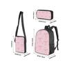 Bow Print 3Pcs/Set Backpack with Messenger Bag ,Pencil Bags for Boy/Girl Best Gift Cartoon Student School Bags