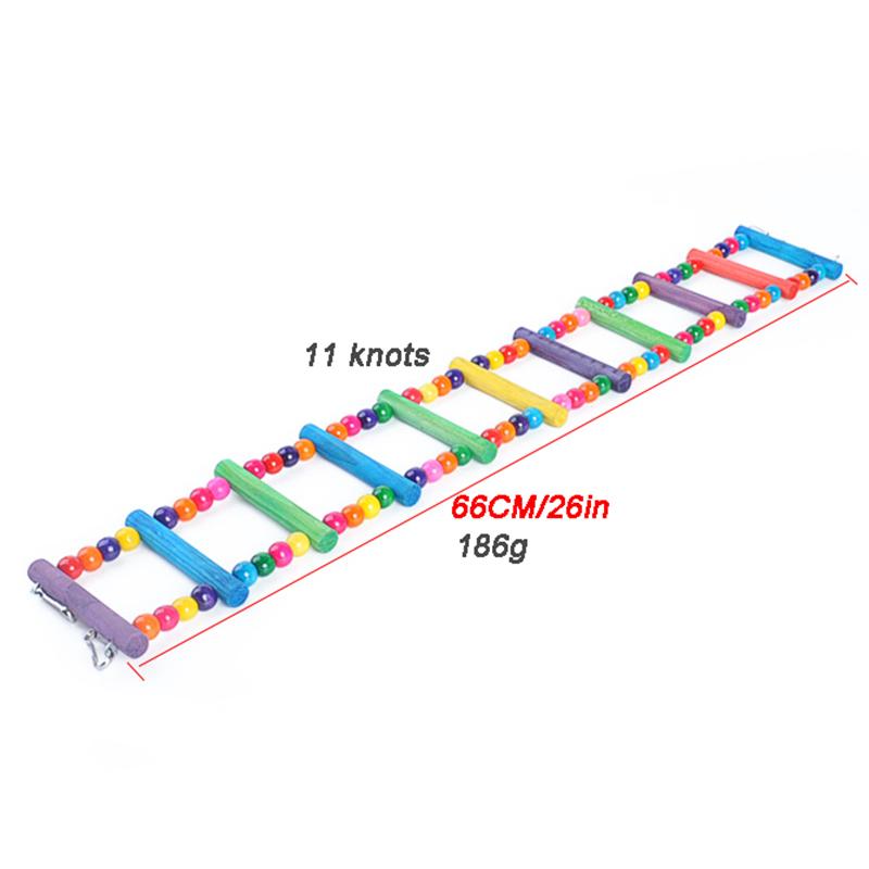 Parrot Climbing Ladder Toy Pet Bird Suspension Training Bridge Color exercise Ball Wood Molar Toy Budgerigar Supplies Cockatiel