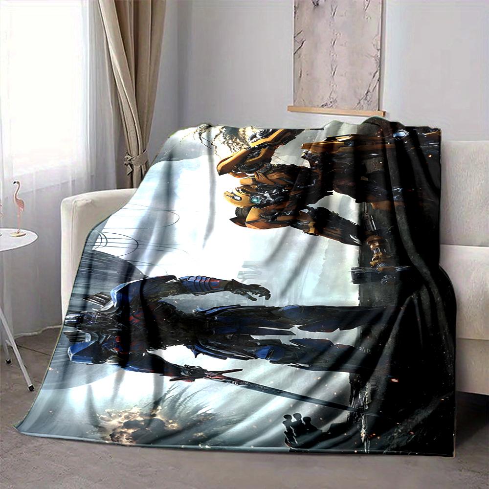 1Pc Transformers Cybertronian Warriors Flannel Fleece Blanket Soft Warm Throw Blanket for Sofa Bed Couch Home Decor Lightweight Travel Nap Blanket Xma