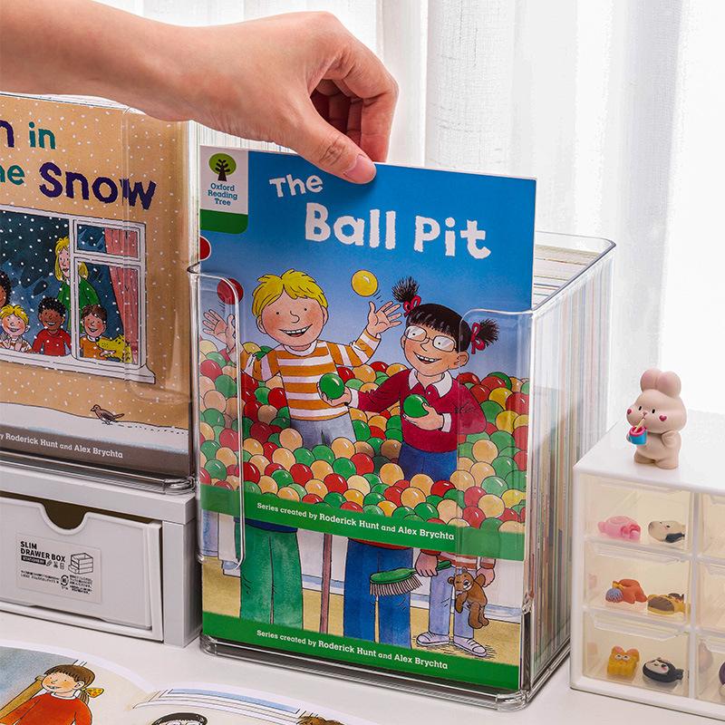 Transparent Children's Bookshelf, Picture Book Storage Box, Desktop Book, Desk Organizing Tool, Vertical Storage Rack