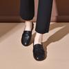 Flat shoes women's spring new shallow mouth one pedal bow low heel single shoes small leather shoes