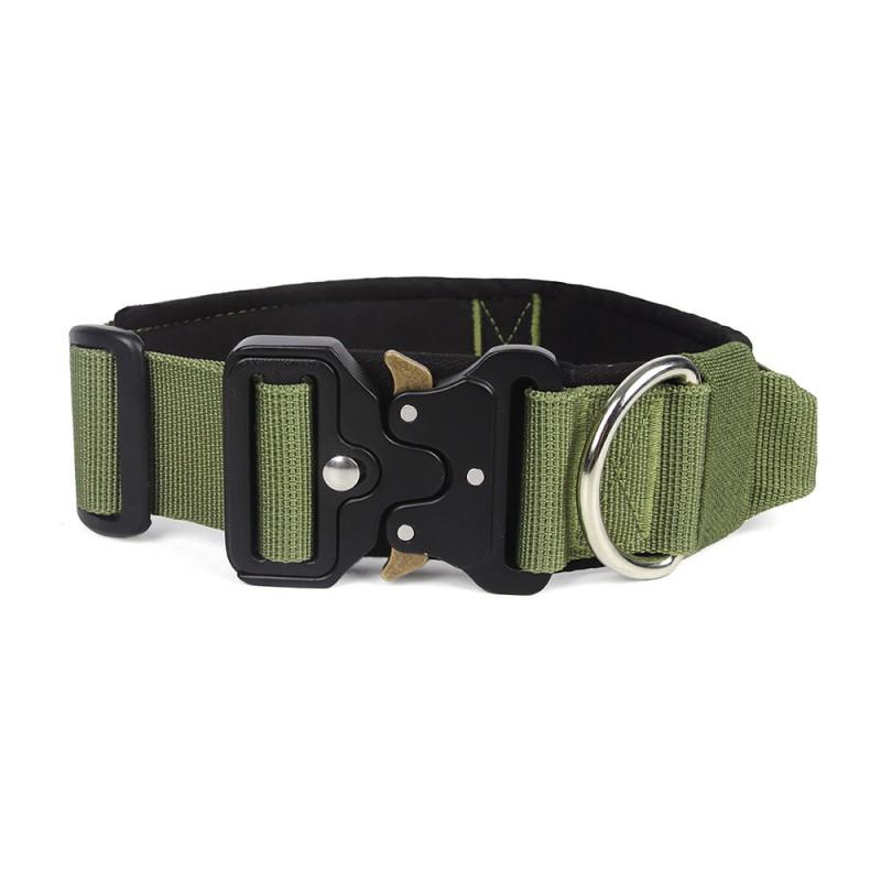 Heavy Duty Dog Collar Medium To Large Breeds Anti-Pull Tactical Nylon With Adjustable Buckle Multiple Colors Sizes