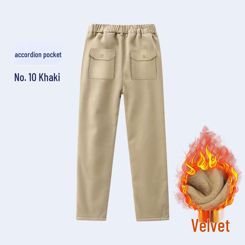 Khaki School Uniform Pants for Primary and Middle School: Boys' Spring/Autumn Cotton Casual Pants & Girls' Stretch Cotton Long Pants