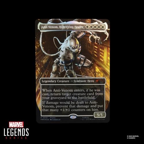 Hasbro Marvel Legends Series "Magic: The Gathering" Agent Anti-Venom, 15cm Spider-Man Action Figure Toy + Limited Edition Foil Collectible Trading Car