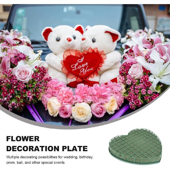 Flower Foam Cage with Suction Cup Green Wet Foam Blocks Floral Foam Block Artificial Floral Arrangements Mud for Florist Wedding Car Decoration