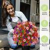 Künstlicher violetter Buchsbaumkugel UV-beständig Violette Blüten Gefälschte immergrüne Pflanzen Blumen Bürste mit Erdspieß für Außen- und Innengartendekoration