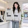 Girls' Stylish Two-Piece Spring Lapel Sweatshirt for Junior High Students