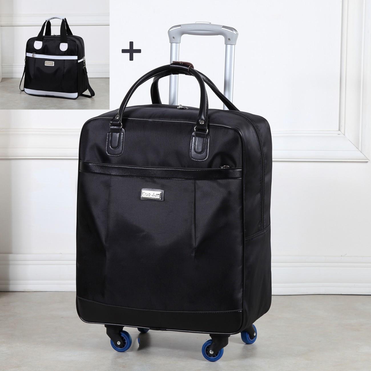 

Універсальна сумка-візок на колесах для чоловіків та жінок + сумка 2Pcs чорний