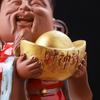 Ceramics God of Wealth Maitreya Buddha Yuanbao Sculptures and Figurines Home Living Room Office Table Decoration and Accessories