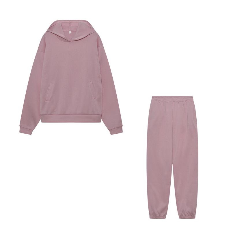 Women's Autumn Casual Two-Piece Hooded Sweatshirt and Long Pants Set