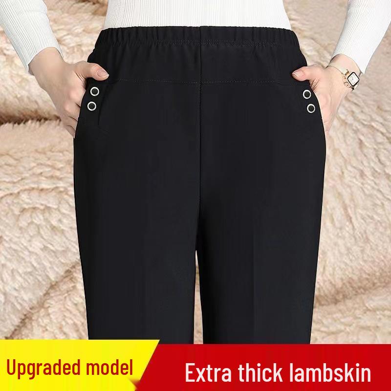 Women's Loose High-Waisted Straight-Leg Pants - Plus Size, Plaid & Striped