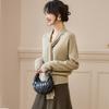 Women's 100% Wool Scarf Collar Sweater
