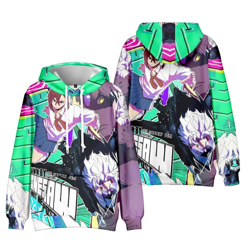 

DAN DA DAN Anime Hoodie Tie Dye Hoodie Streetwear Cartoon Printed Hooded Sweatshirt Men Women Cosplay Sports Pullovers XXS зелений
