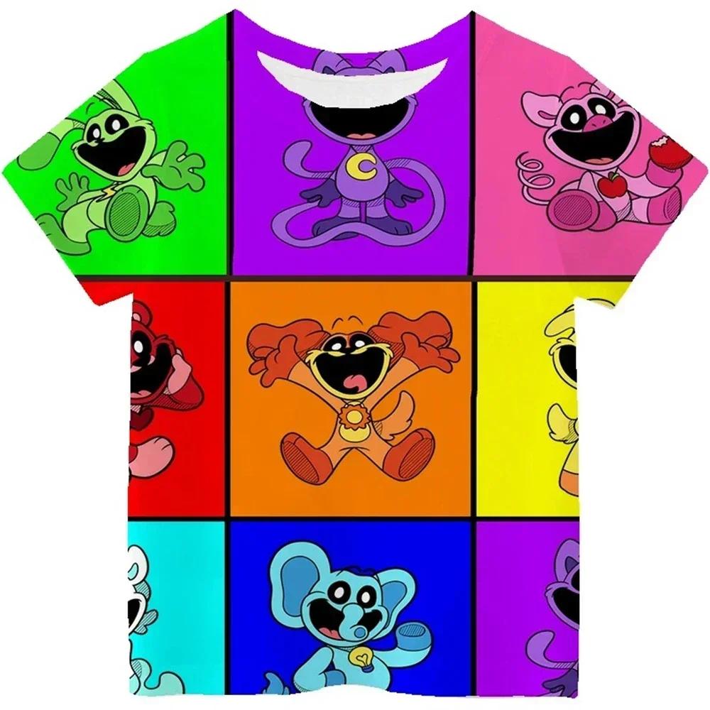 Children T Shirt Smiling Critters 3D Print Short Sleeve T-Shirt Cartoon Kids Tops Summer Clothing Casual Tee Kids Adults T-shirt