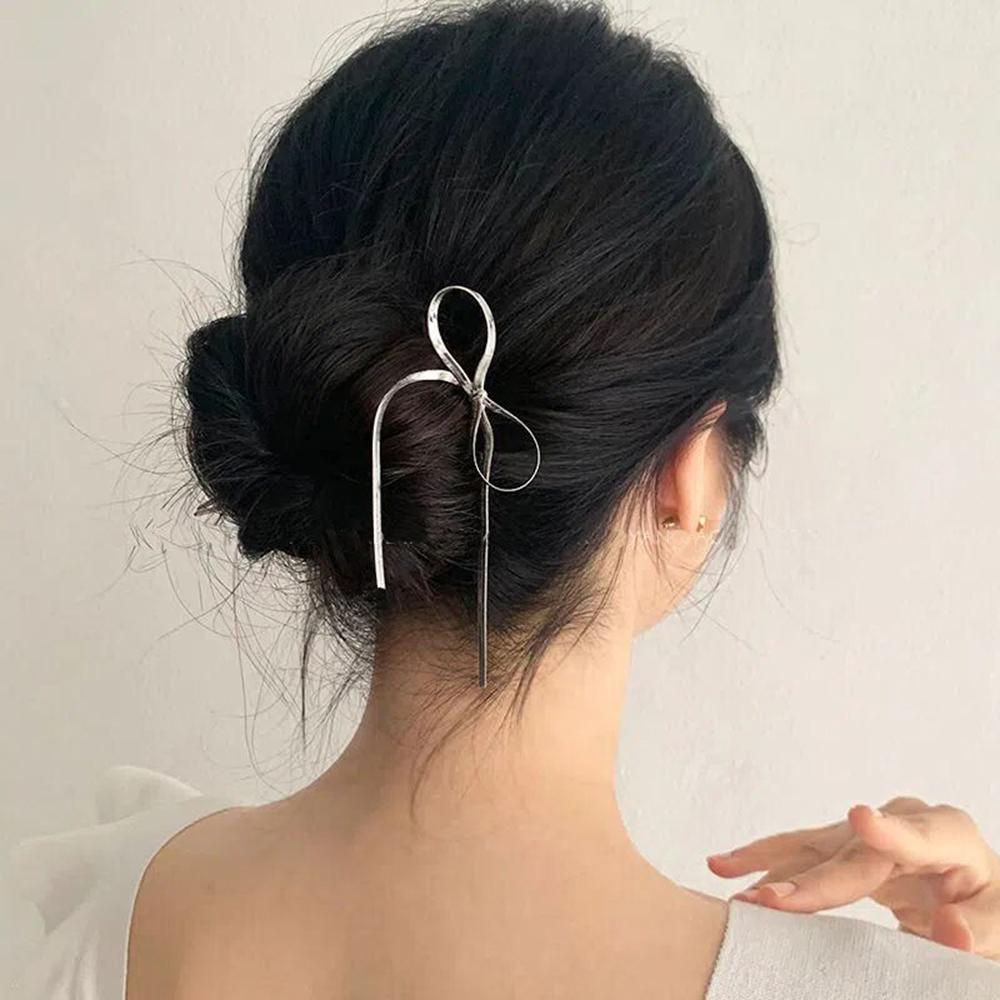 Fashion Hair Accessories Metal U Shape Hair Stick For Women Silver Gold Color Elegant Shell Enamel Hairpin Female Headwear Gifts