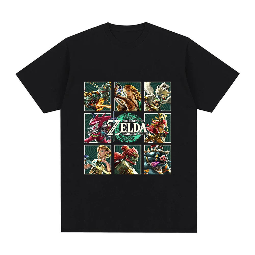 

Game Tears of The Kingdom T-shirt 100% Cotton Graphic Print Tees Streetwear Vintage Women Men Casual O-Neck Adult Tops Summer XS чёрный