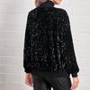 Women's Autumn & Winter Sequin Cardigan - Casual Fashion Short Jacket in Solid Color