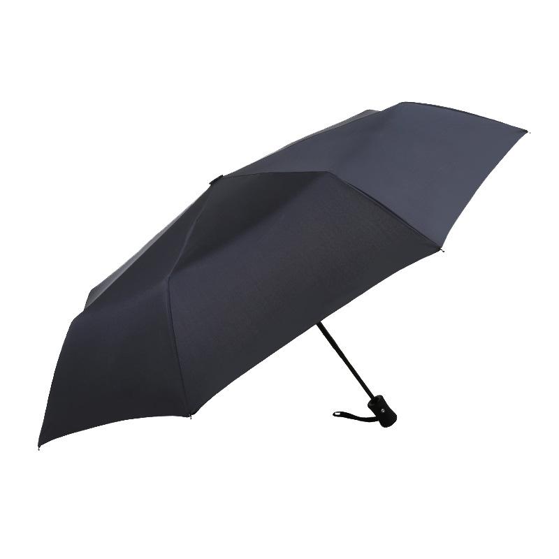 Men's Extra Large Solid Color Automatic Folding Umbrella - Self-Opening & Closing, Three-Fold Design, Sun & Rain Protection, Ideal for Business.