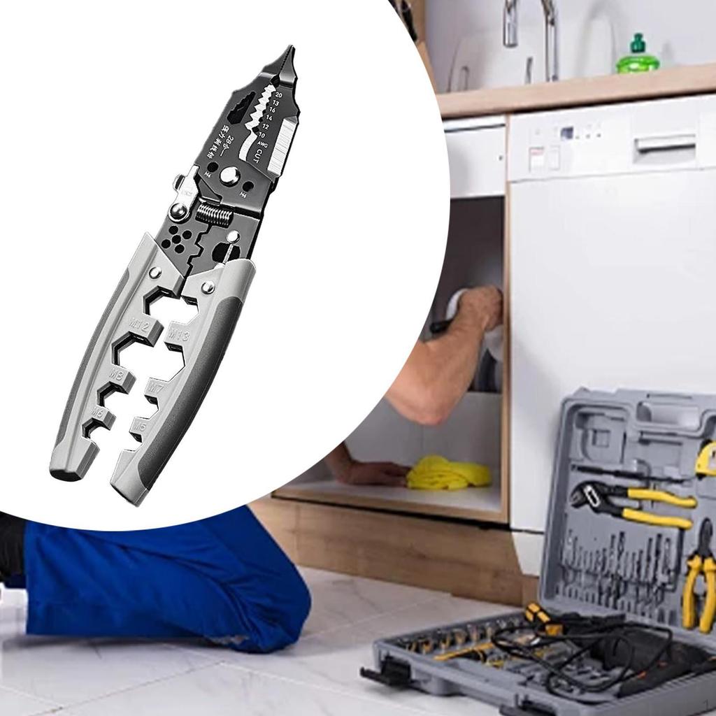 Wire Stripper Pliers Crimper Wiring Tool Crimping Splitting Screwing Ergonomic Heavy Duty Cable