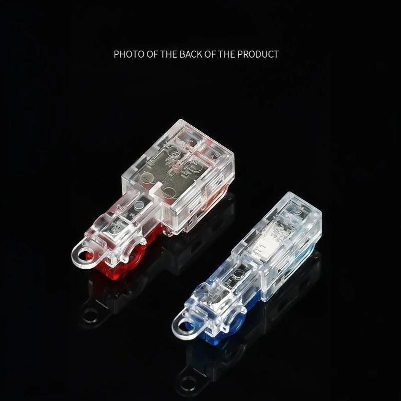 10Pcs T Type Electrical Cable Lever Connector Fast Stripping Free Crimp Terminal With Fixing Hole Awg 18-12