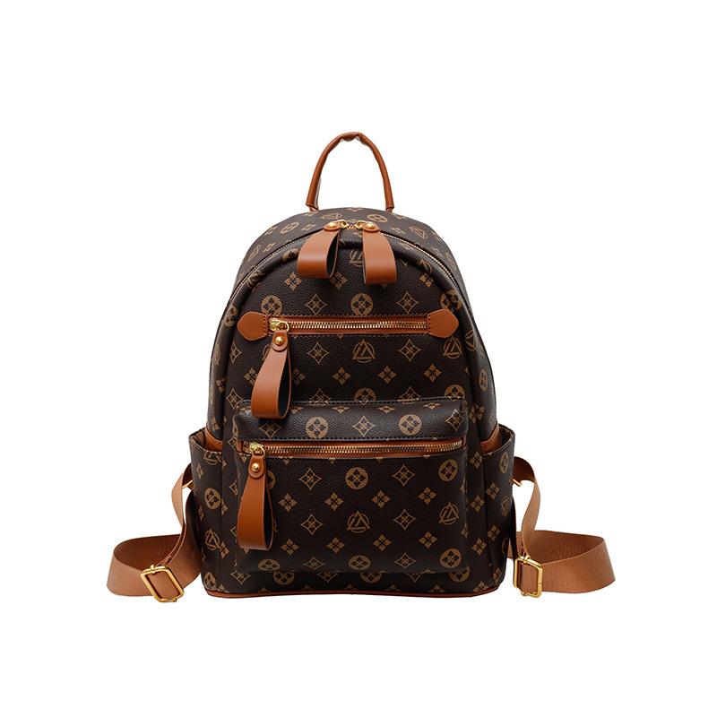 Módní dvoupásový batoh - Nový styl dámský batoh s retro potiskem písmen a velkou kapacitou pro venkovní cestování - Dámská taška