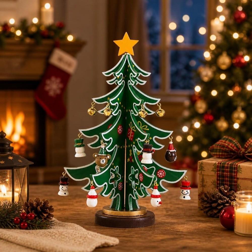 Reindeer Wood Christmas Tree Decoration Santa Pendant DIY Xmas Tree Ornaments Christmas Craft